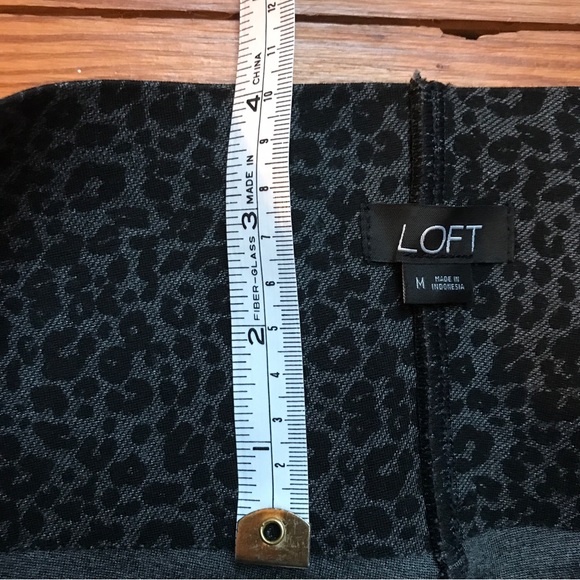 Loft Grey Black Animal Print High Rise Leggings, EUC, M - Picture 7 of 10